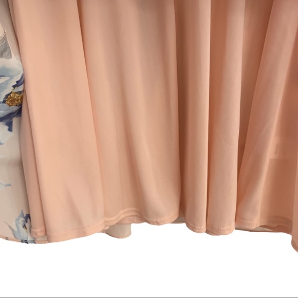 Lulu’s Garden Walk Blush Pink Floral Print Lace-Up Skater Dress - Picture 8 of 12